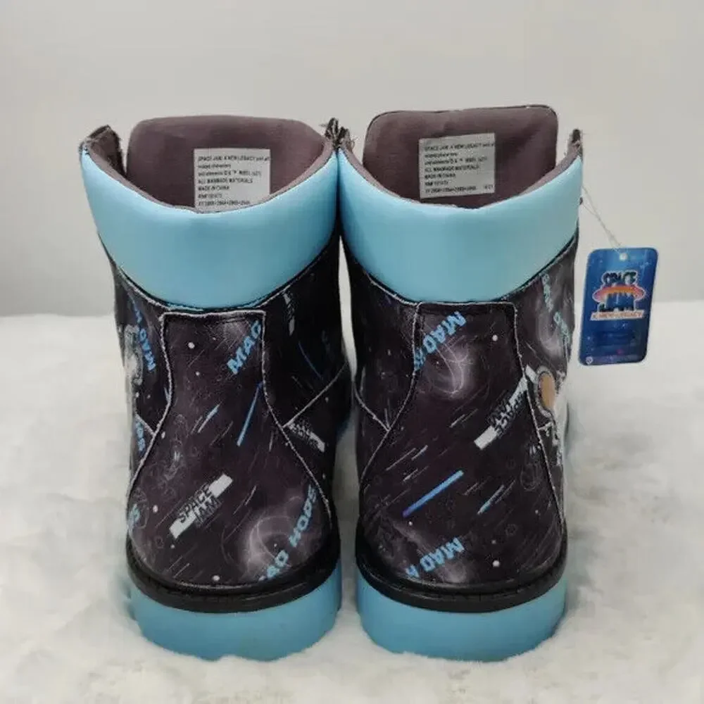 New Space Jam Blue Lace Up Boots Size 10 by WB